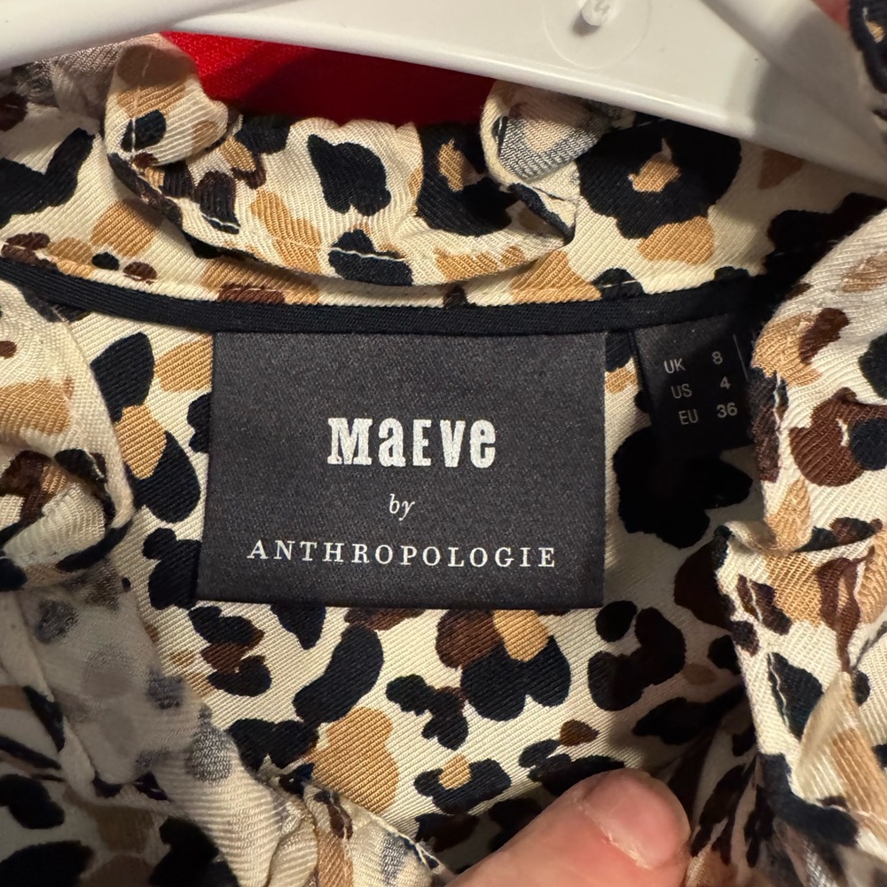 Maeve by Anthropologie Leopard Print Blouse